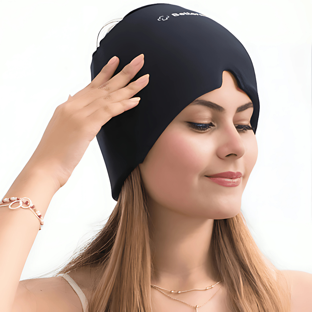 Gorro Terapéutico de Gel para Migraña y Estrés – Cuenta Ovejas - Negro - 2