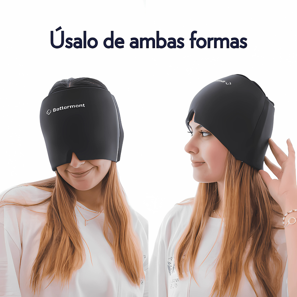 Gorro Terapéutico de Gel para Migraña y Estrés – Cuenta Ovejas - Negro - 3