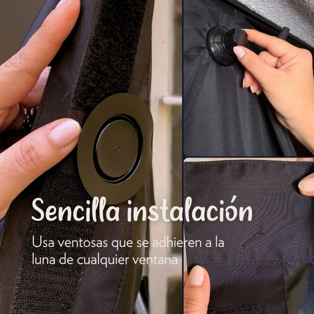 Cortina Blackout Portátil Plain Black Large 150x200cm - Cuenta Ovejas - 6
