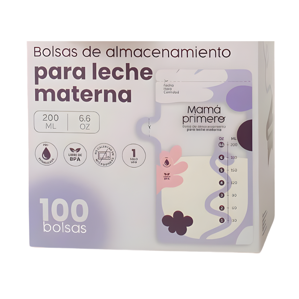 Bolsas de Almacenamiento de Leche Materna (Pre-esterilizadas y Sin Fugas) - 100 Unidades - Mamá Primero - 1
