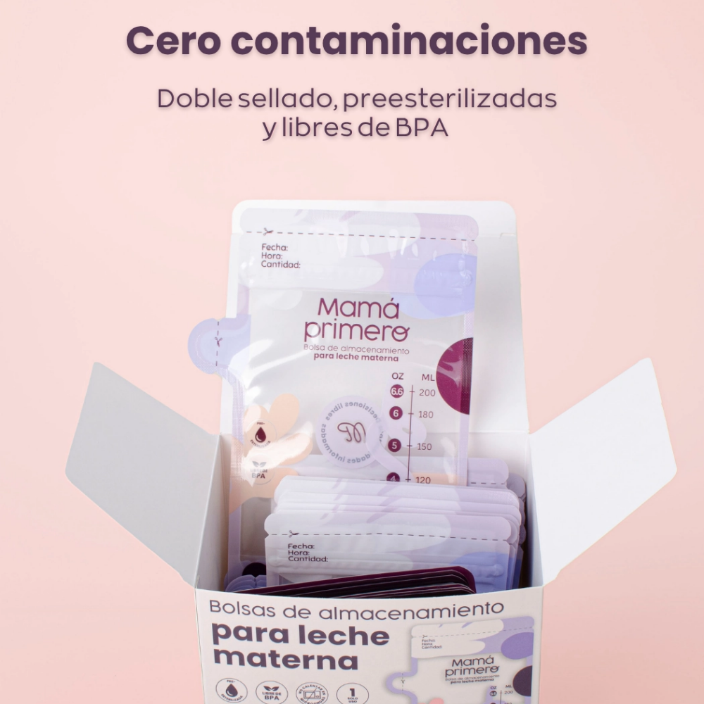 Bolsas de Almacenamiento de Leche Materna (Pre-esterilizadas y Sin Fugas) - 100 Unidades - Mamá Primero - 4