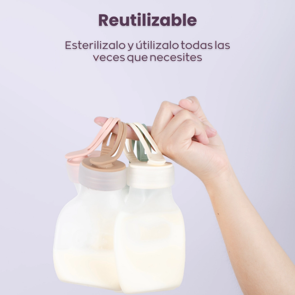 Botellas de Silicona para Leche Materna (8 oz y Reutilizables) – 4 Unidades - Mamá Primero - 3