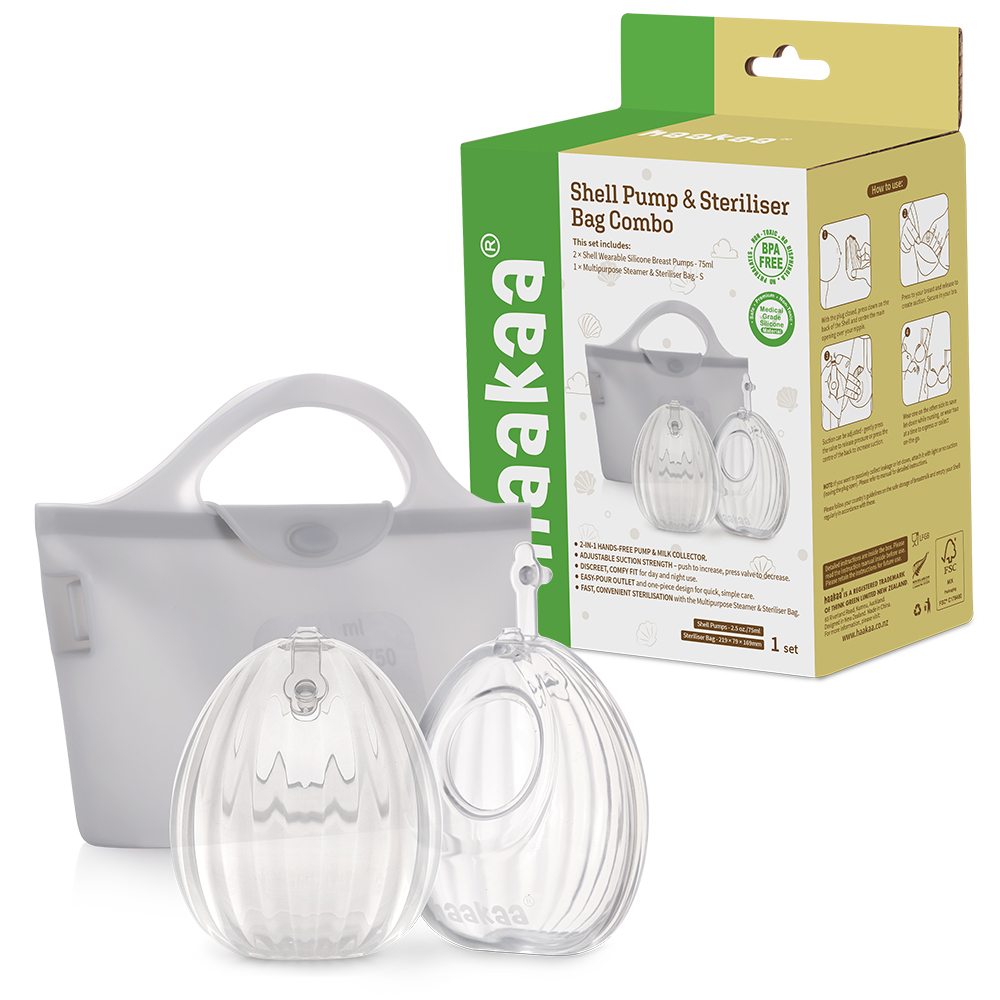 SET SACALECHE HAAKAA WEARABLE SHELL 2 U + BOLSA ESTERILIZADA - 1