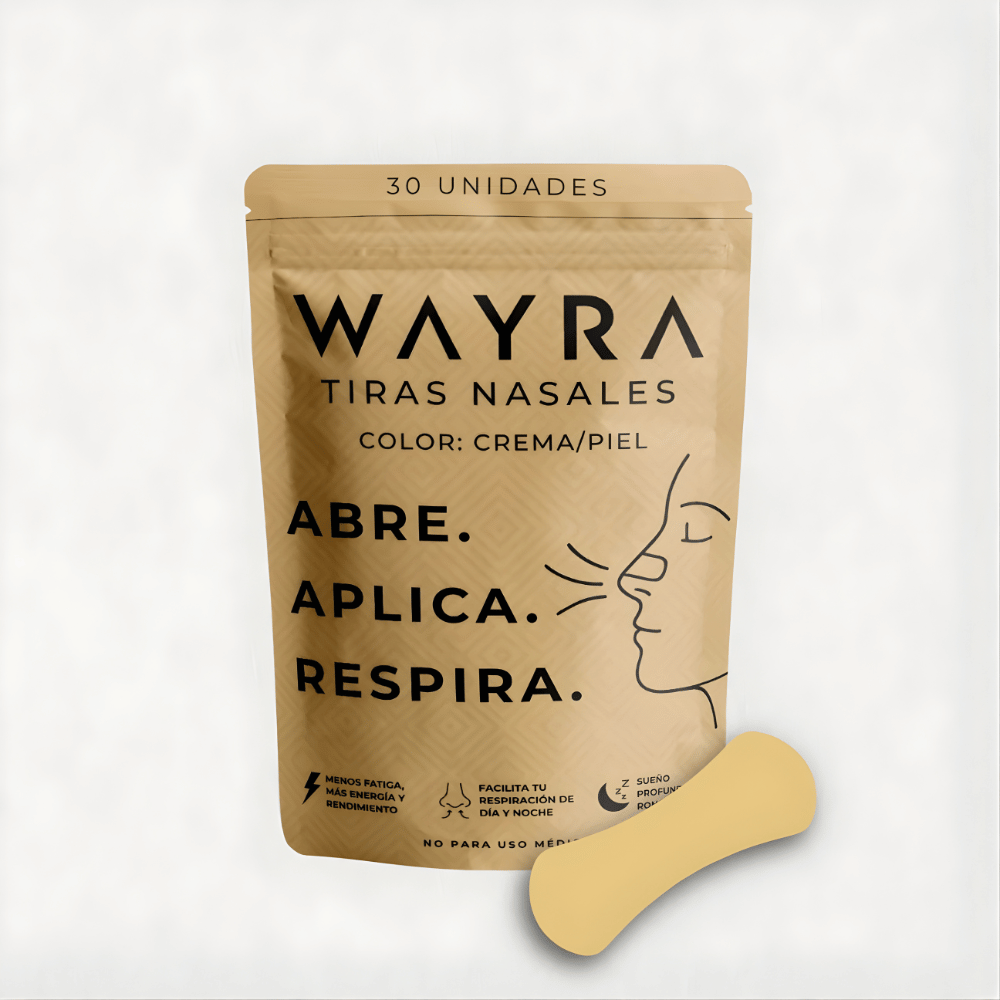 TIRAS NASALES WAYRA ANTIRONQUIDOS Y ALIVIO INMEDIATO (30 UNIDADES) - CUENTA OVEJAS - COLOR CREMA/PIEL - 1