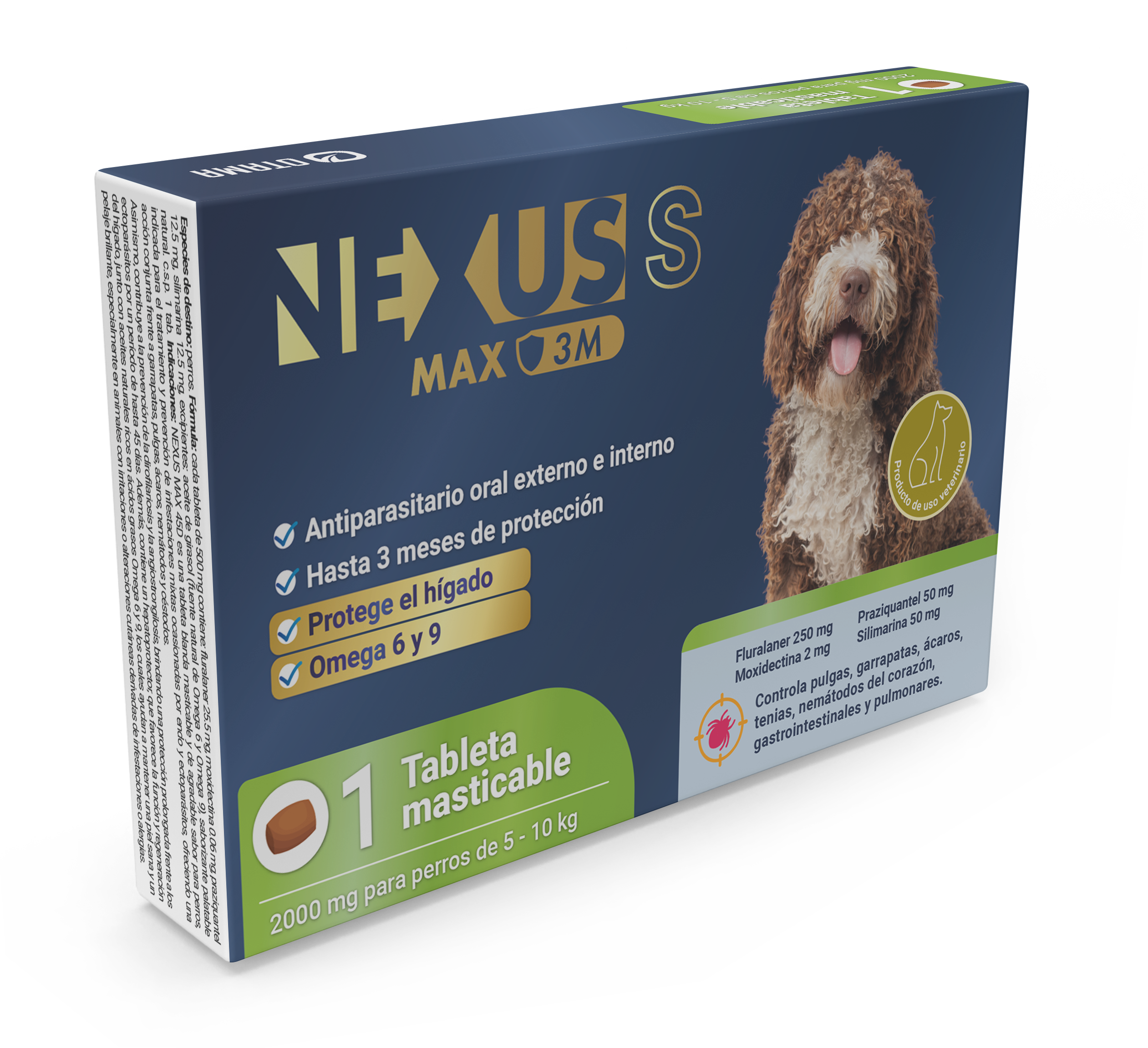 ANTIPULGAS EN TABLETA NEXUS MAX 3M S (5-10KG) - 1