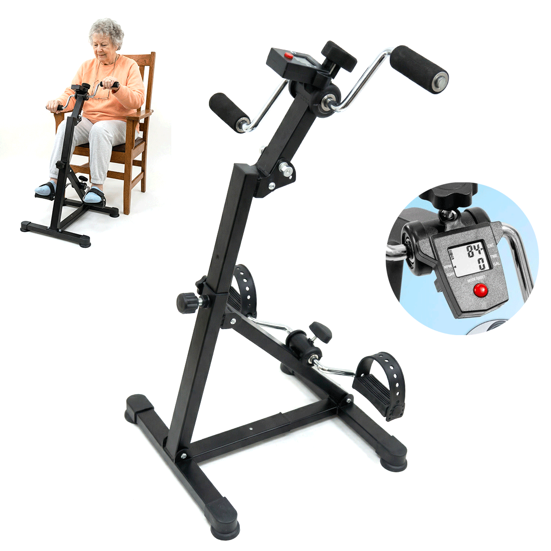 PEDALERA DUAL MANUAL DE REHABILITACIÓN PARA BRAZOS Y PIERNAS CON MONITOR DIGITAL - 1