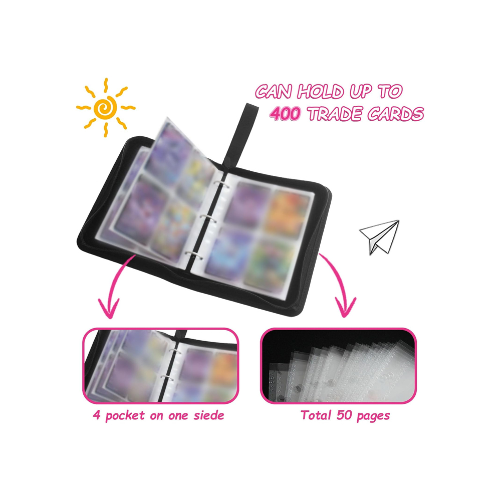 400-Card Pocket Binder – 4-Pocket Trading Card Album Folder For Pokemon TCG