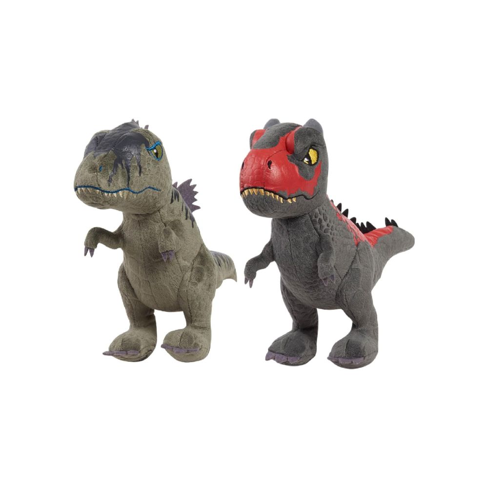 JURASSIC WORLD PELUCHE SET CARNOTAURUS GIGANOTOSAURUS 18CM - 1