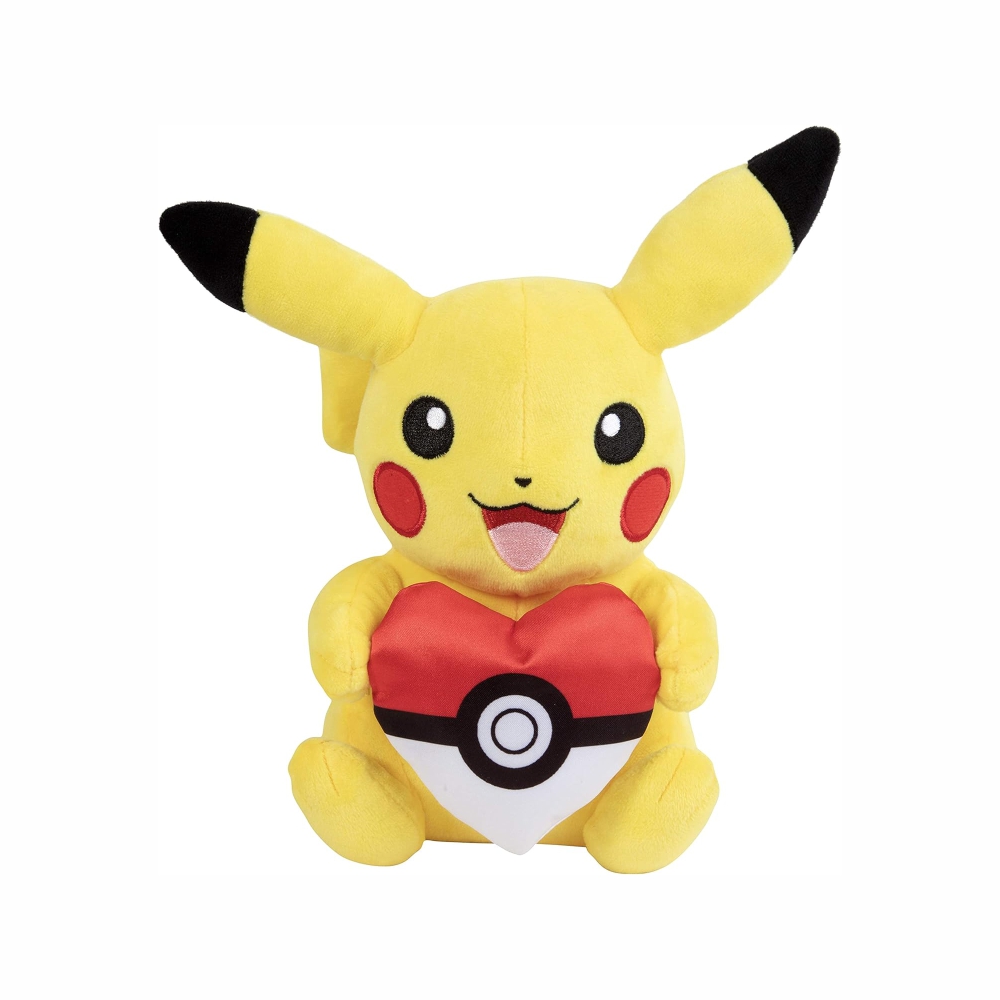 POKEMON PELUCHE PIKACHU CON CORAZON POKEBOLA 23CM - 1