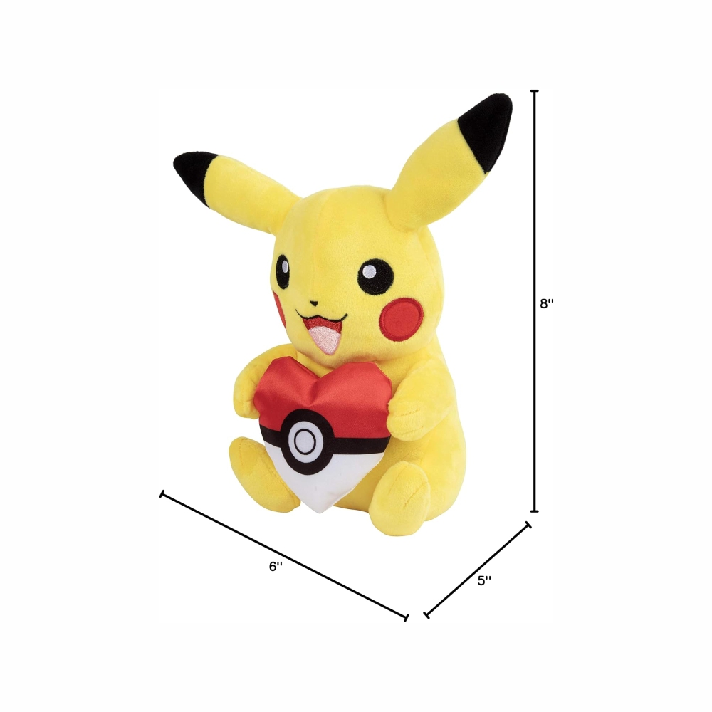 POKEMON PELUCHE PIKACHU CON CORAZON POKEBOLA 23CM - 2