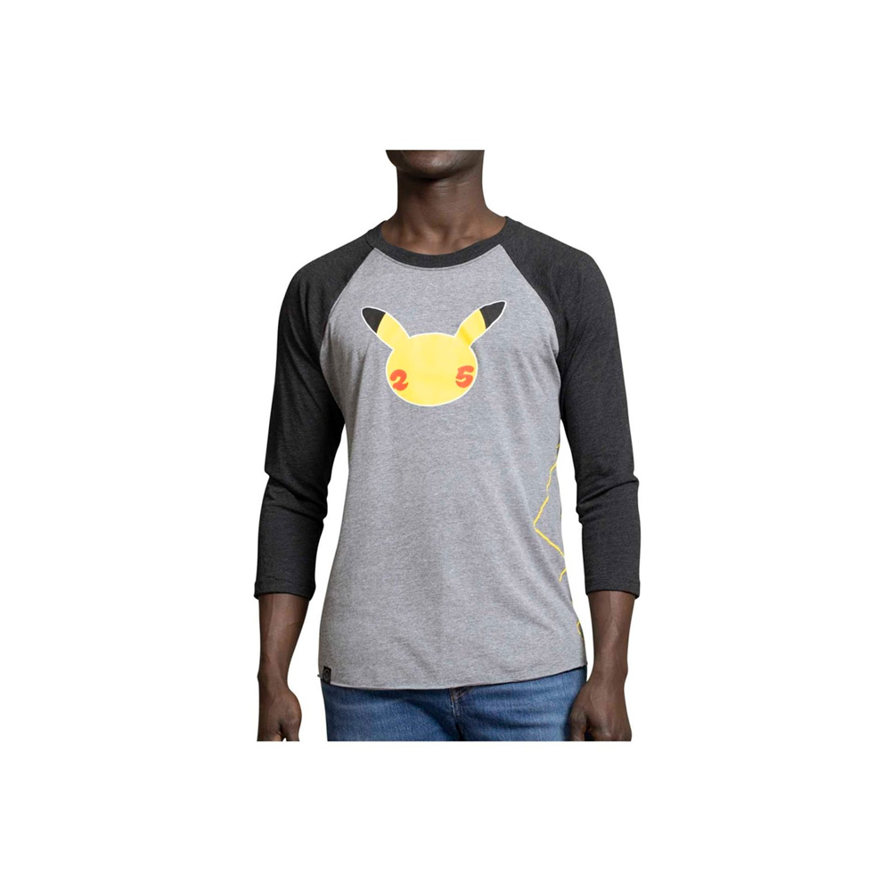 POKEMON CENTER POLO GRIS RAGLAN CELEBRATIONS TALLA S - 1