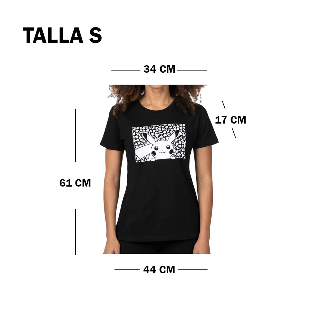 POKEMON CENTER POLO PIKACHU SILUETAS NEGRO TALLA S - 2