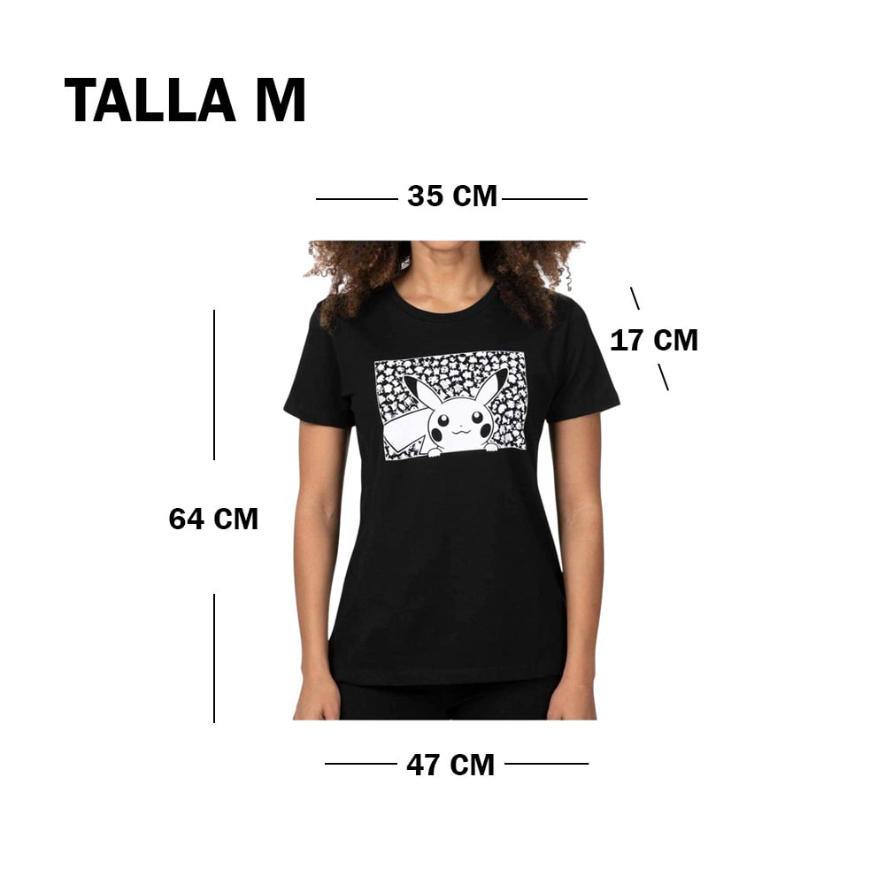 POKEMON CENTER POLO PIKACHU SILUETAS NEGRO TALLA M - 2