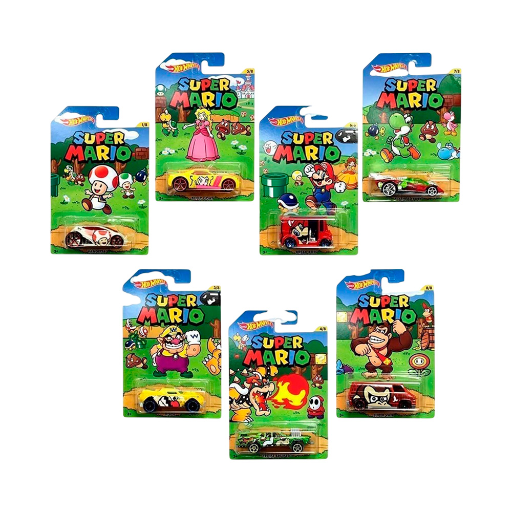 HOT WHEELS MARIO KART SET 7 AUTOS COLECCIONABLES - 1