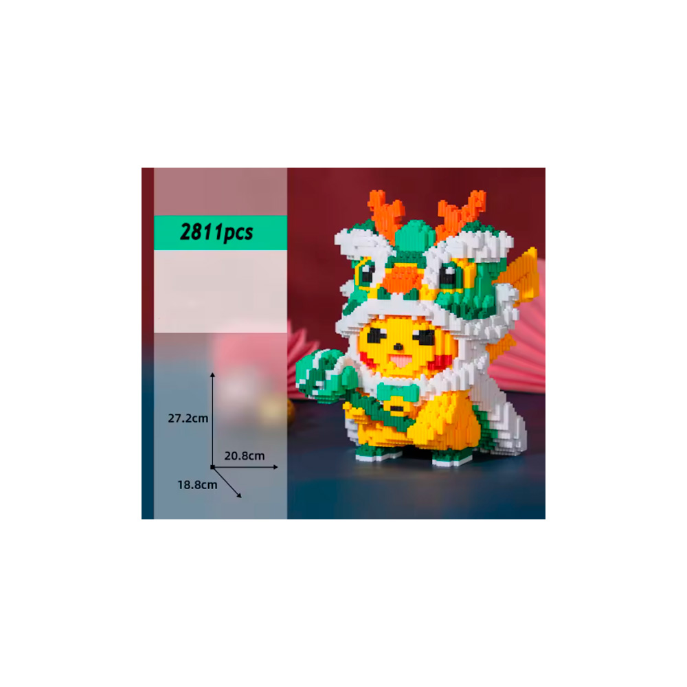 POKEMON FESTIVAL ASIA PIKACHU DRAGON GREEN 27 CM - 2