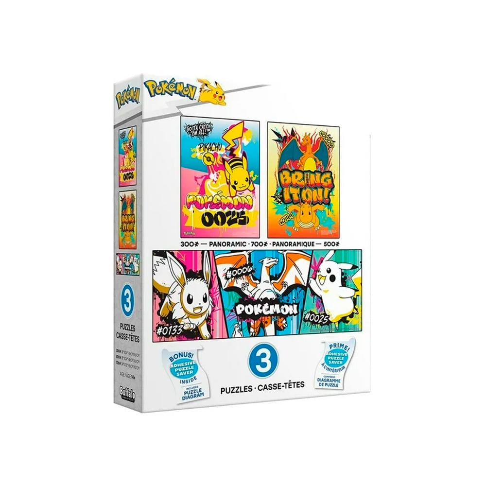ROMPECABEZAS POKEMON 3 BOX SET 300 500 700 PIEZAS - 1