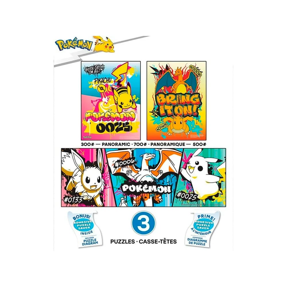 ROMPECABEZAS POKEMON 3 BOX SET 300 500 700 PIEZAS - 5