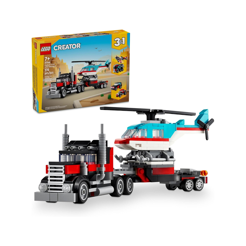 LEGO CREATOR 3 IN 1 FLATBED TRUCK WITH HELICOPTER 31146 - 1