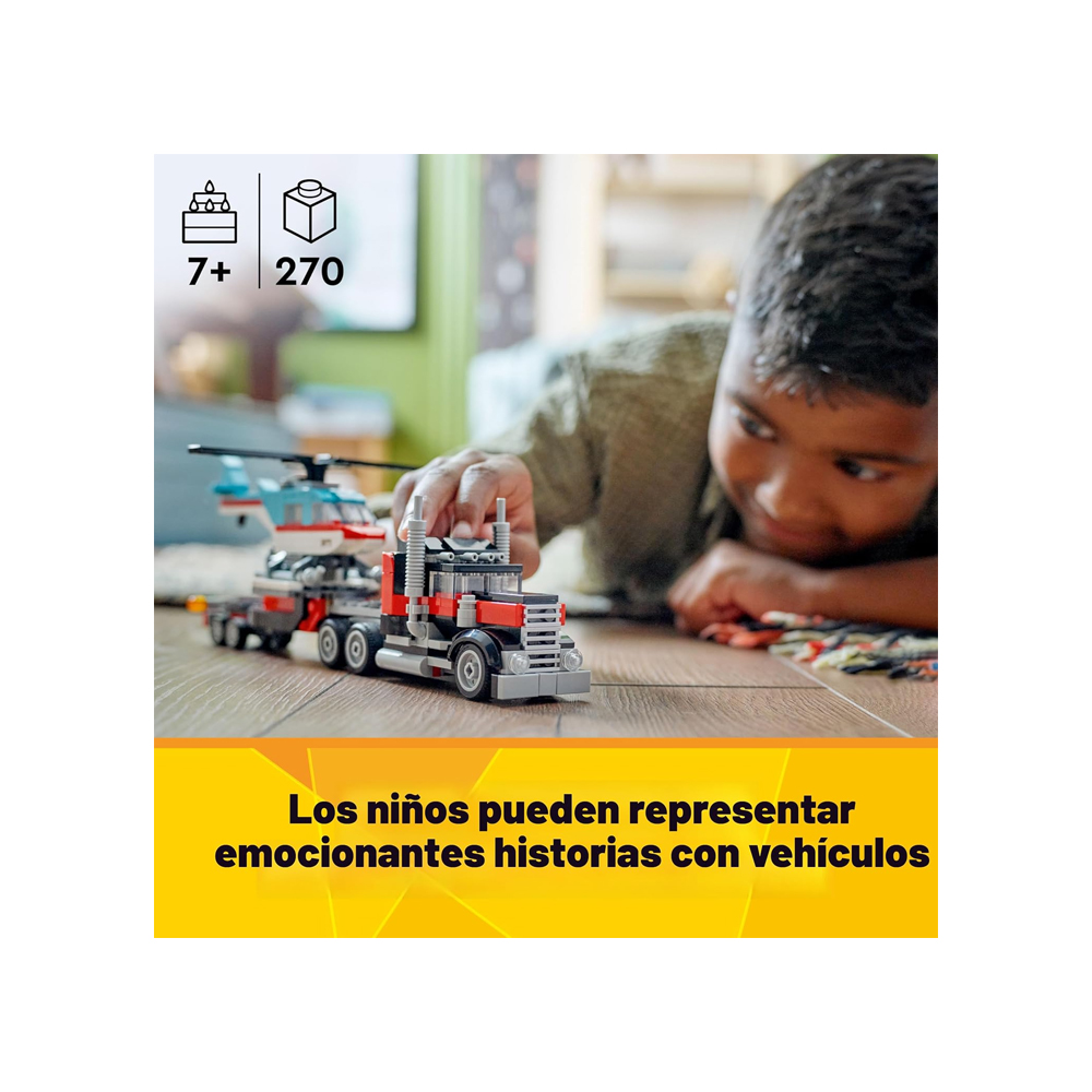 LEGO CREATOR 3 IN 1 FLATBED TRUCK WITH HELICOPTER 31146 - 2