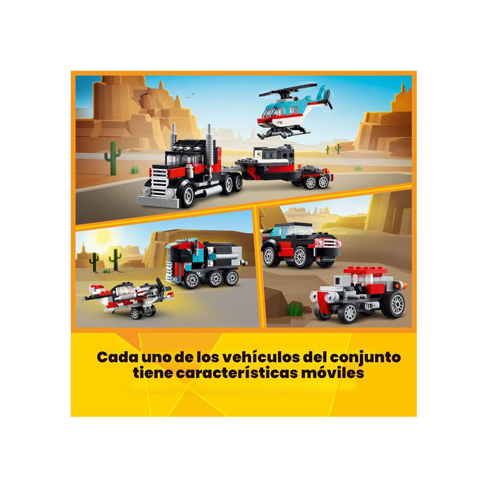 LEGO CREATOR 3 IN 1 FLATBED TRUCK WITH HELICOPTER 31146 - 4