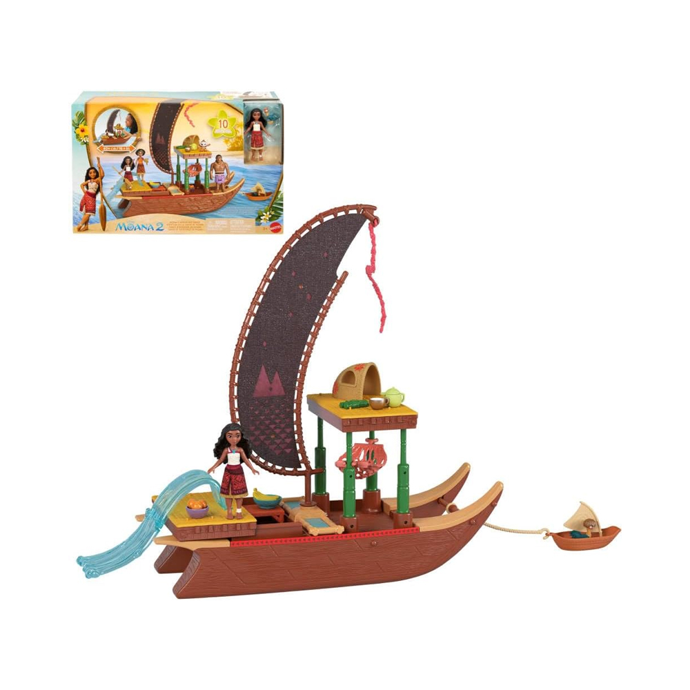 MATTEL DISNEY MOANA 2 WITH FLOATING ADVENTURE CANOE - 1