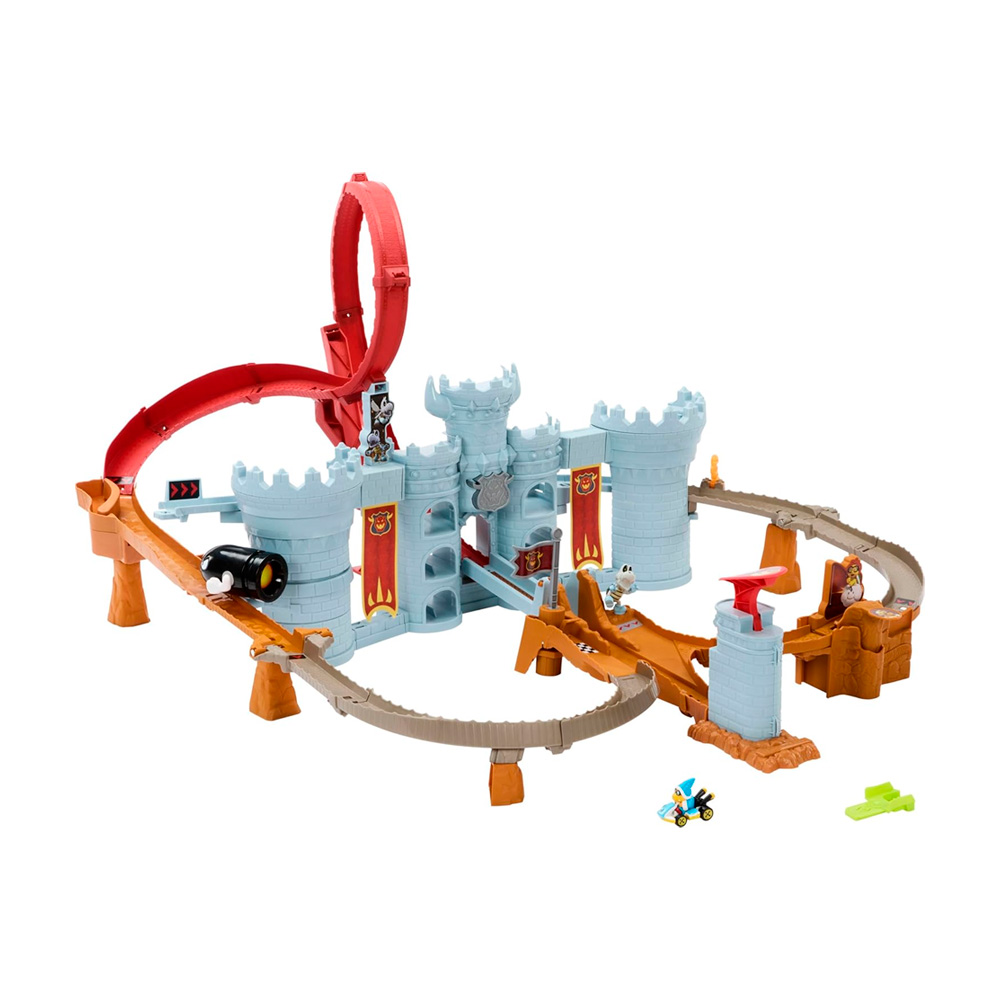 HOT WHEELS TOY CAR TRACK SET MARIO KART BOWSERS CASTLE - 5