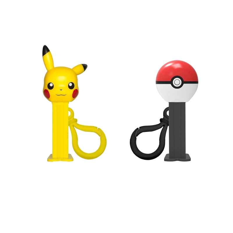 POKEMON PEZ CLIPS TWO MINI DISPENSERS ON KEYCHAIN CLIP - 2