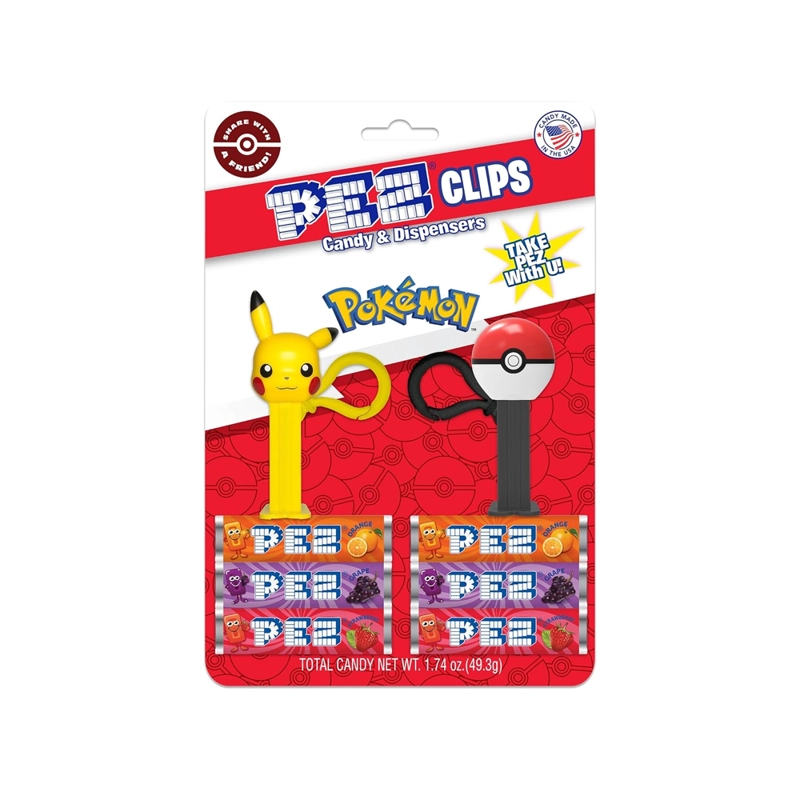 POKEMON PEZ CLIPS TWO MINI DISPENSERS ON KEYCHAIN CLIP - 3