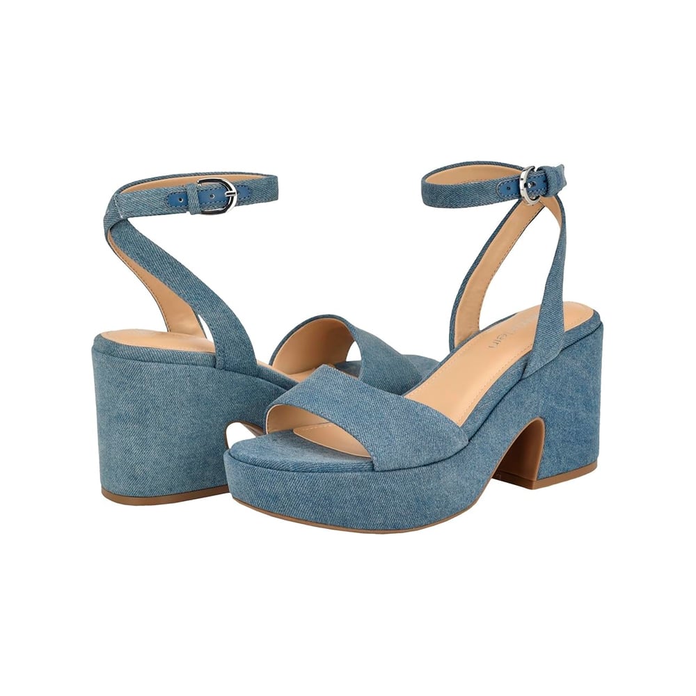 SANDALIA CALVIN KLEIN SUMMER HEELED BLUE 420 DAMA TALLA 6 - 1