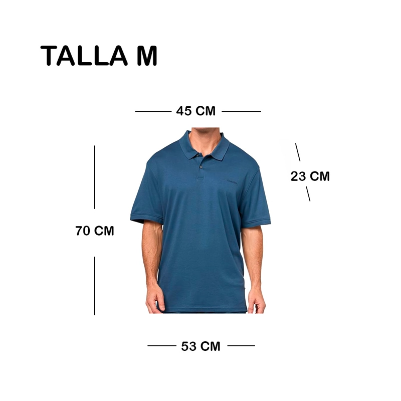 POLO CON CUELLO CALVIN KLEIN HOMBRE BLUE TALLA M - 2