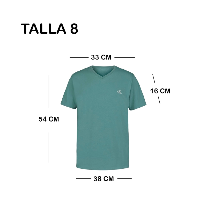 POLO CORTO CALVIN KLEIN VERDE CLARO INFANTIL TALLA 8 - 2