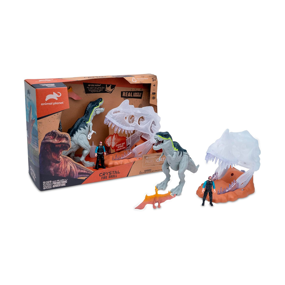 ANIMAL PLANET CRYSTAL FIRE SKULL DINO CON LUZ Y SONIDO - 1