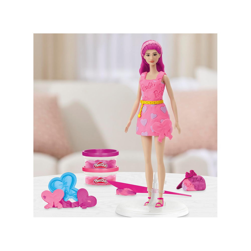 PLAY DOH BARBIE HEARTS AND HAIR SET CLOTHES WITH MODELING - 2