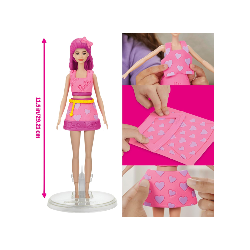 PLAY DOH BARBIE HEARTS AND HAIR SET CLOTHES WITH MODELING - 3