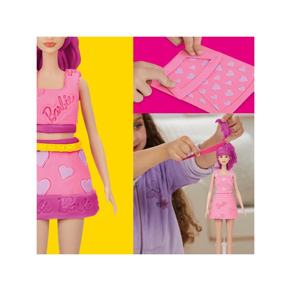 PLAY DOH BARBIE HEARTS AND HAIR SET CLOTHES WITH MODELING - 6