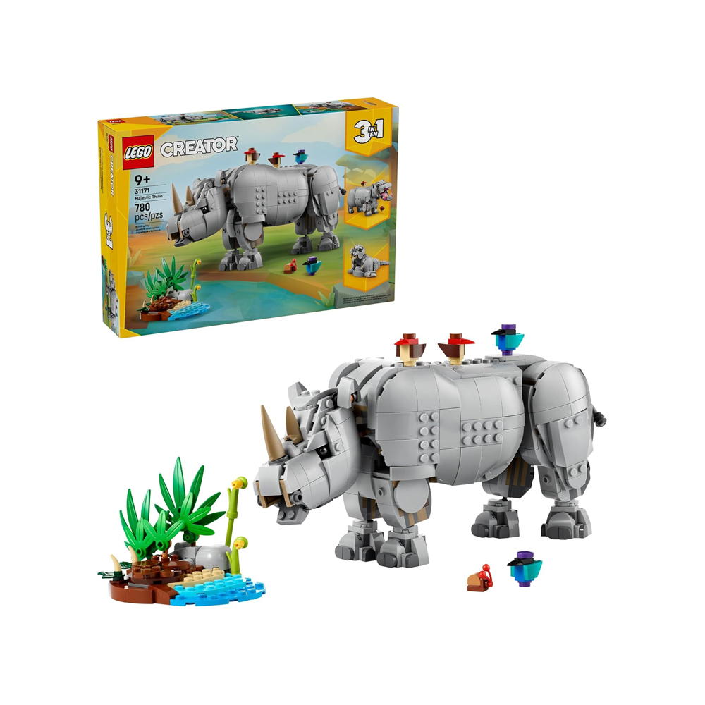 LEGO CREATOR 3 IN 1 WILD ANIMALS MAJESTIC RHINO 31171 - 1