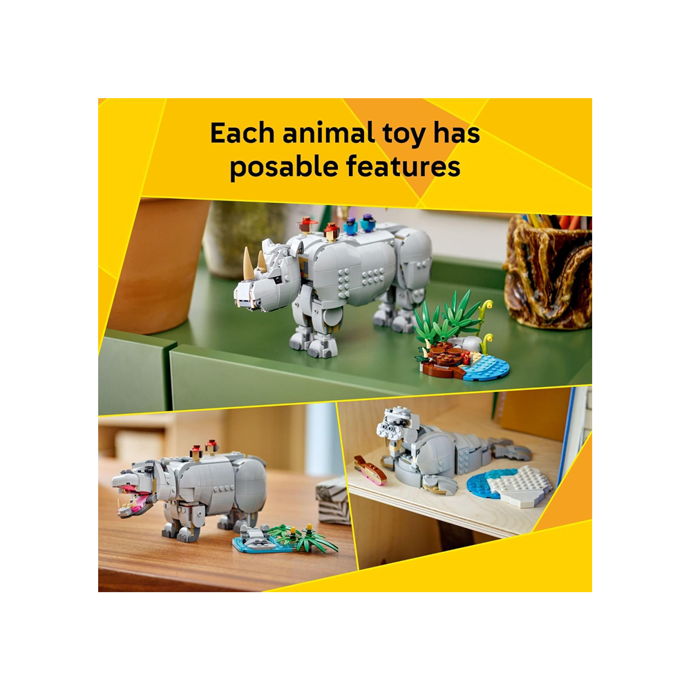 LEGO CREATOR 3 IN 1 WILD ANIMALS MAJESTIC RHINO 31171 - 4