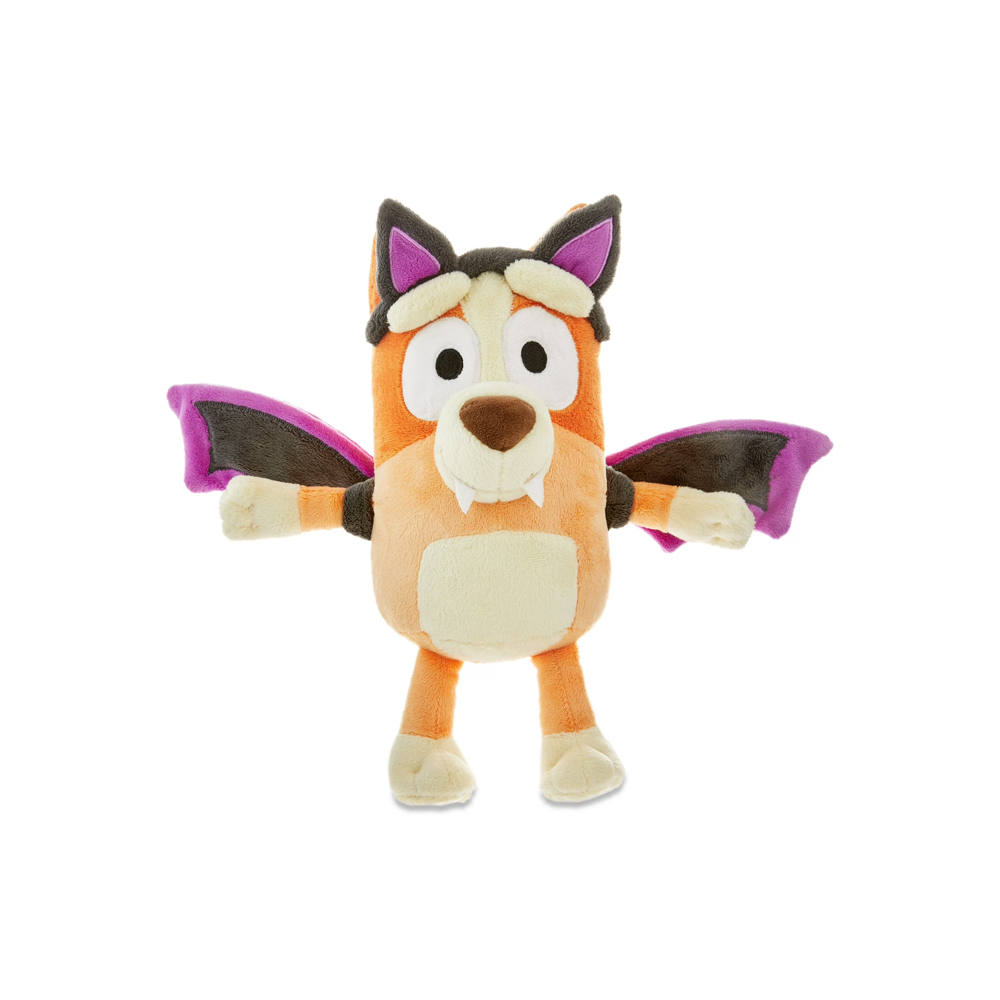 PELUCHE BLUEY BINGO DISFRAZ DE MURCIELAGO DE HALLOWEEN 36 CM - 1