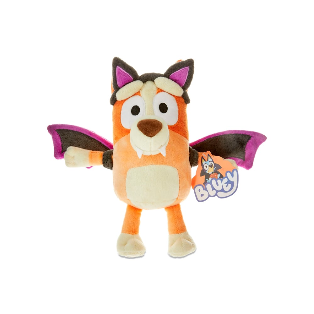 PELUCHE BLUEY BINGO DISFRAZ DE MURCIELAGO DE HALLOWEEN 36 CM - 2