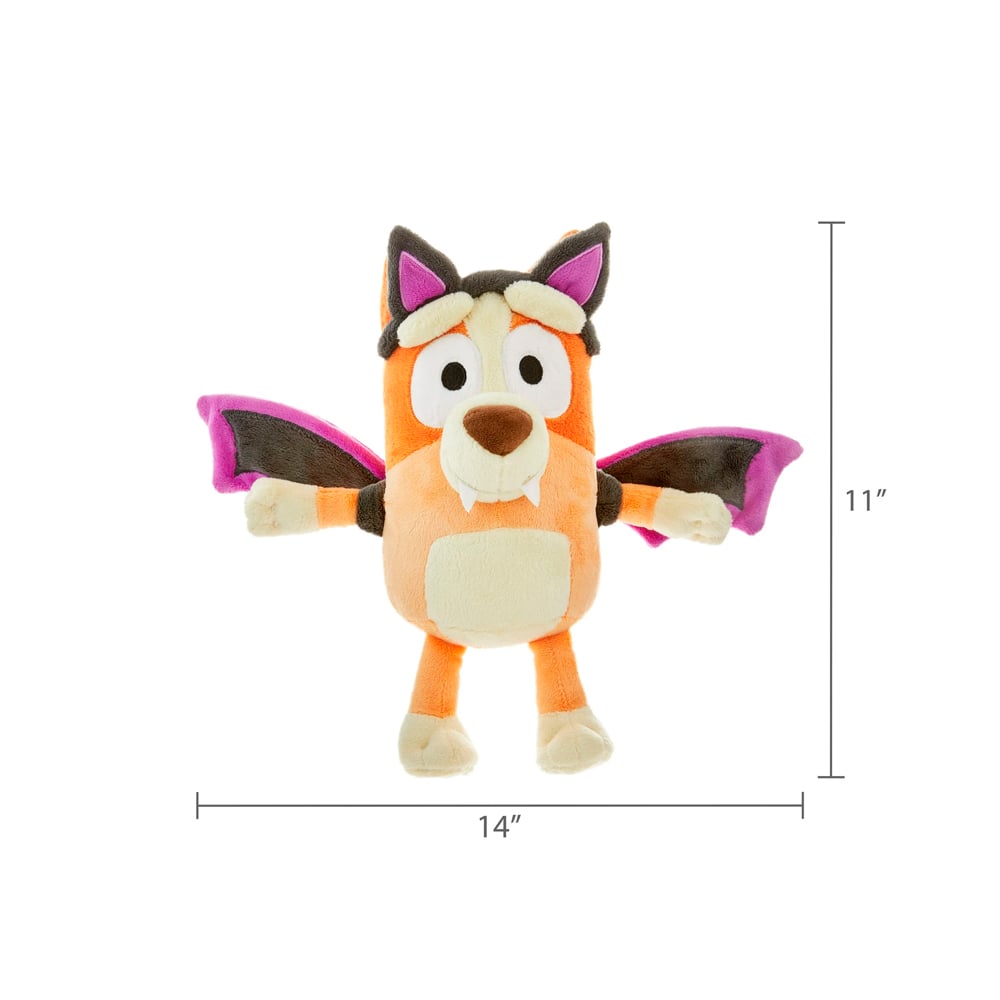 PELUCHE BLUEY BINGO DISFRAZ DE MURCIELAGO DE HALLOWEEN 36 CM - 5