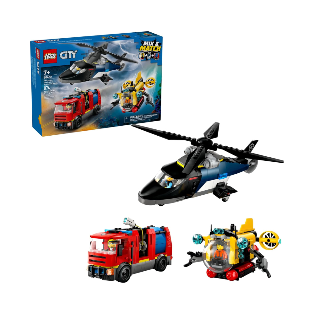 LEGO CITY HELICOPTER FIRE TRUCK Y SUBMARINE 60462 - 1