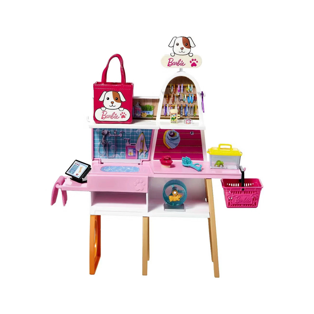 BARBIE MUÑECA Y PET BOUTIQUE CON 4 PETS Y ACCESSORIOS - 5