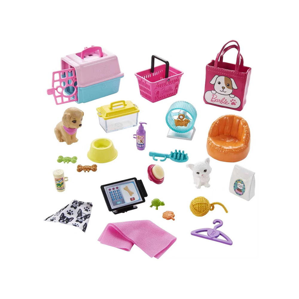 BARBIE MUÑECA Y PET BOUTIQUE CON 4 PETS Y ACCESSORIOS - 6