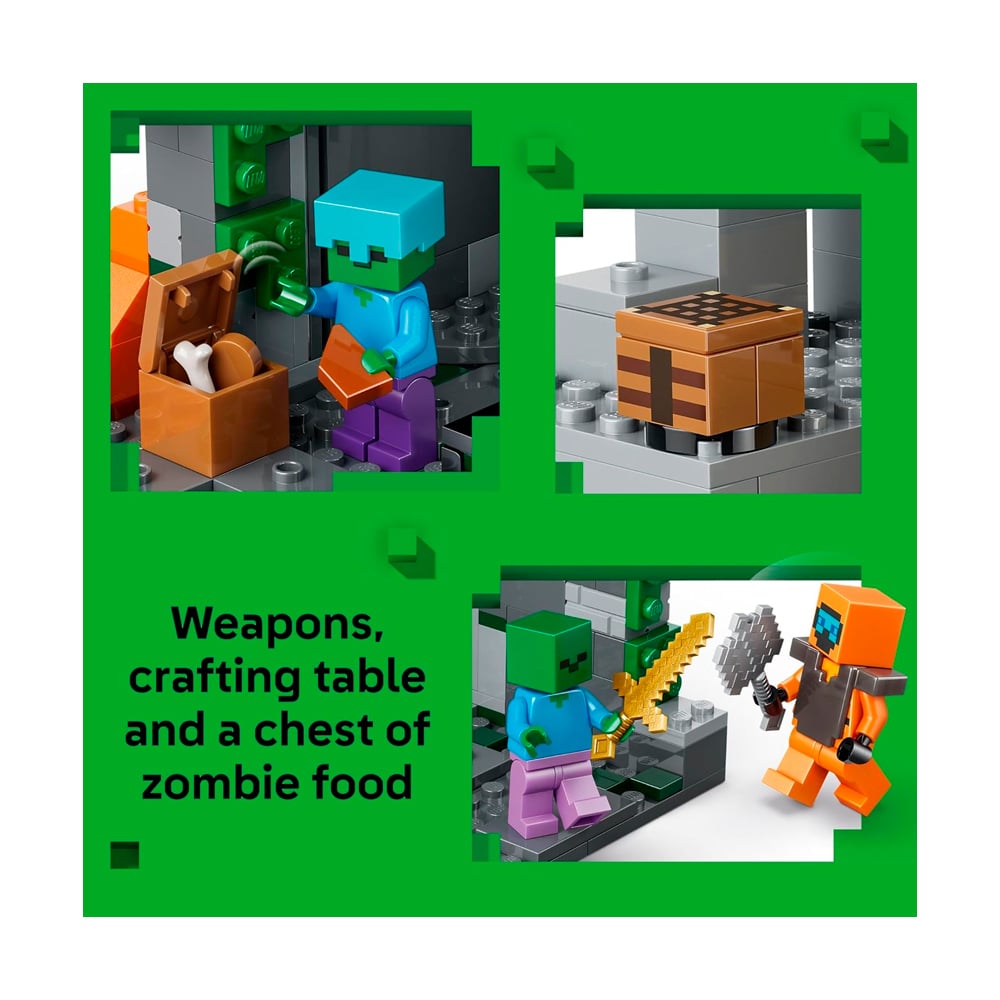 LEGO MINECRAFT ZOMBIE DUNGEON BUILDING PRETEND PLAY 21587 - 3