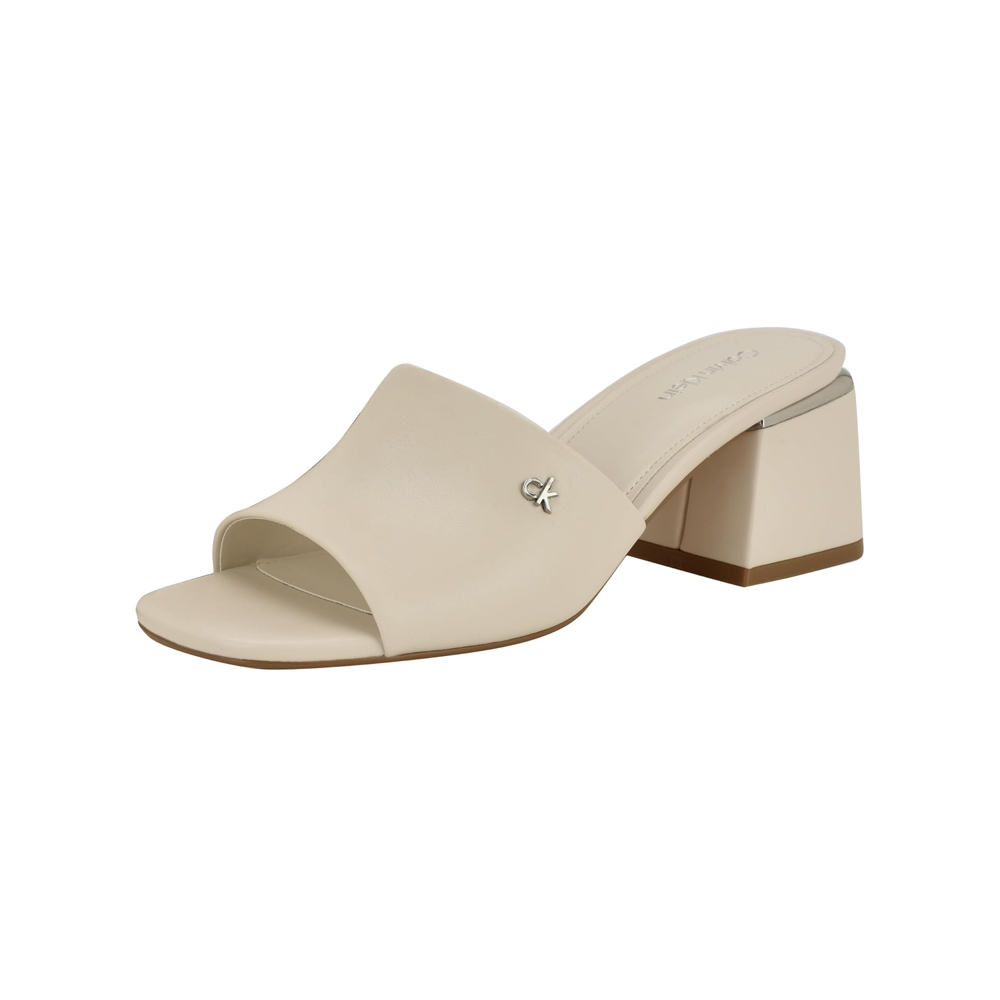 SANDALIA CALVIN KLEIN DAMA ROWENA HEELED IVORY TALLA 6 - 1