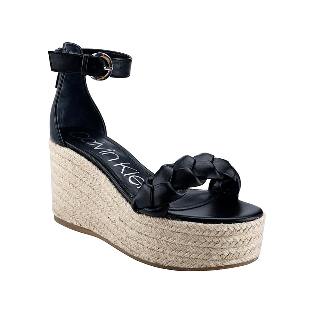 SANDALIA CALVIN KLEIN THEA WEDGE BLACK TALLA 8 5 - 1