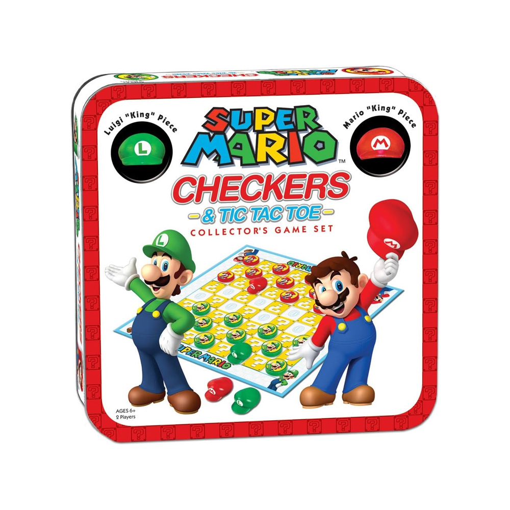 SUPER MARIO CHECKERS TIC TAC TOE COLLECTORS GAME SET - 3