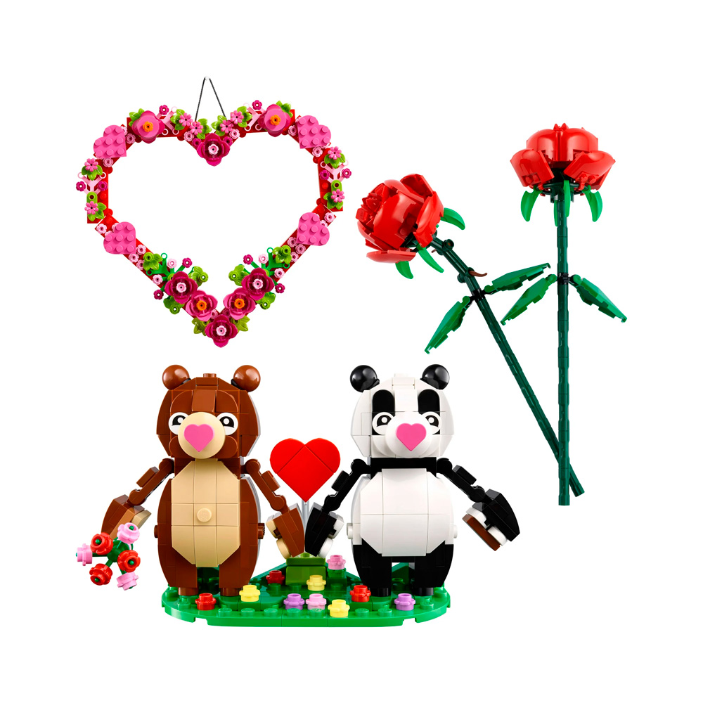 LEGO 3 IN 1 VALENTINES HEART AND FLOWER GIFT SET 66817 - 2