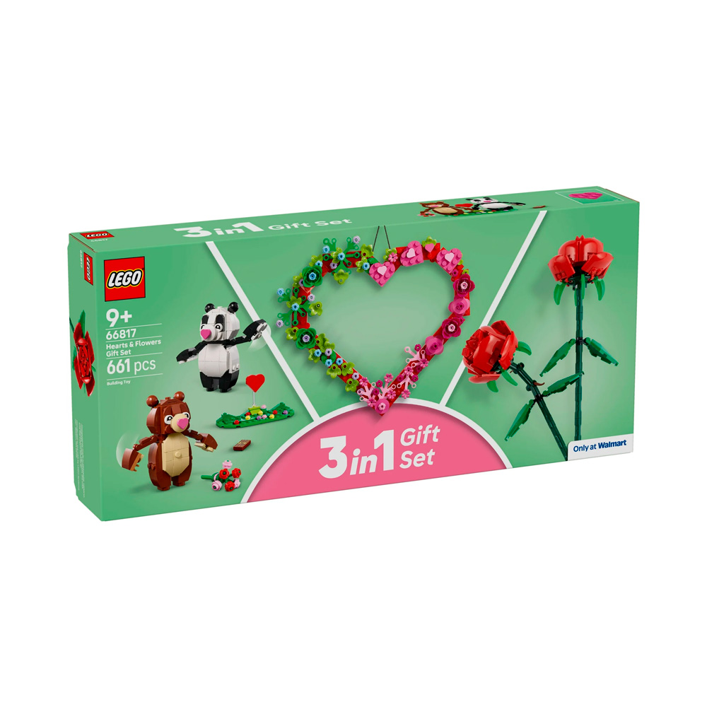 LEGO 3 IN 1 VALENTINES HEART AND FLOWER GIFT SET 66817 - 3