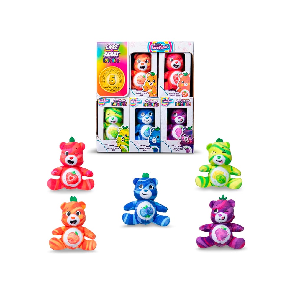 PAQUETE DE 5 MICRO TEENIES OSOS CARIÑOSITOS AMIGOS DE FRUTA - 1